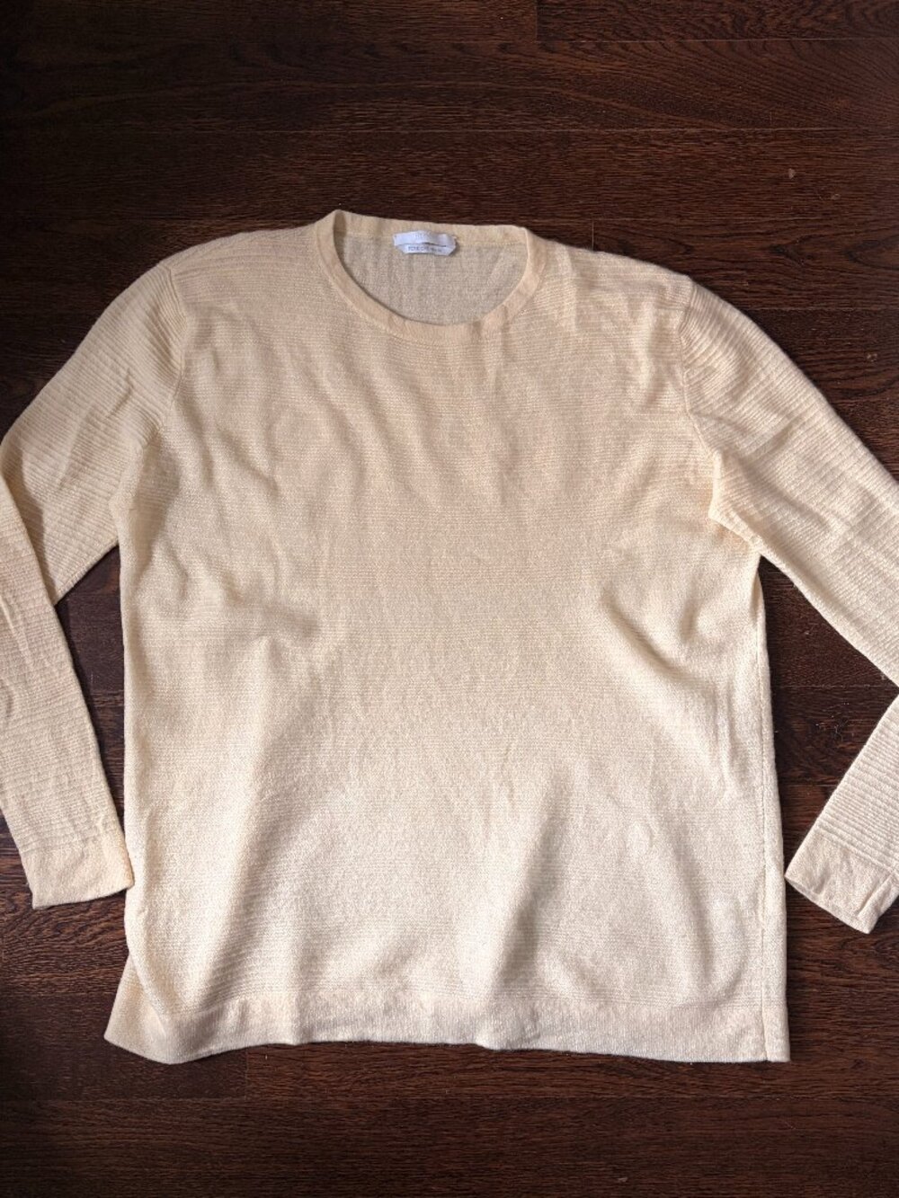 Hugo Boss Men's 100% Pale Yellow Cashmere Sweater-XL